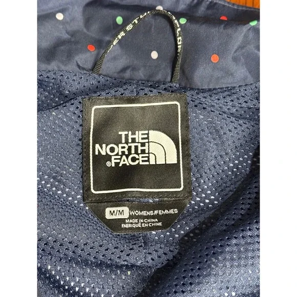 The North Face Woman's Size Medium Jacket Navy Polka Dot Lightweight Windbreaker - Picture 10 of 10